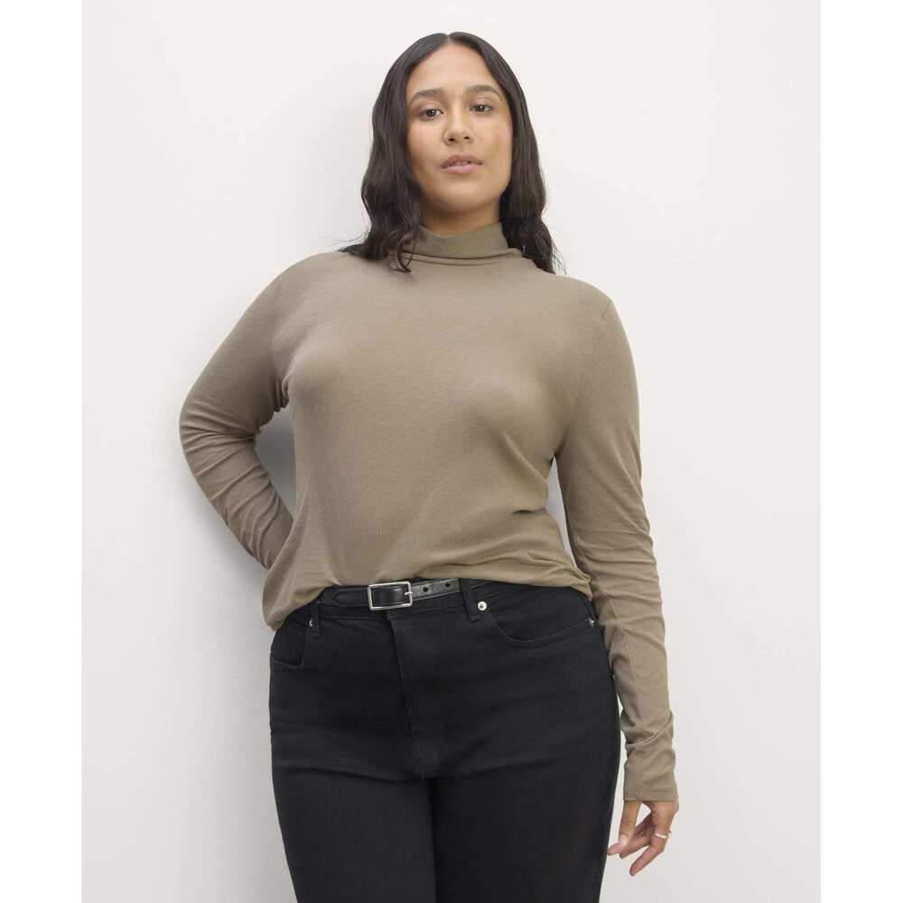 Everlane Women's Air Turtleneck Sweater in Clay, Size Small, Cotton